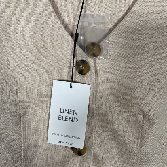 Love Tree Tailored Vest Top Women’s L Linen Blend Button Up V Neck Minimalist - Picture 5 of 11